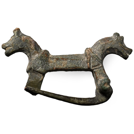 Roman Bronze Double-Horse Brooch