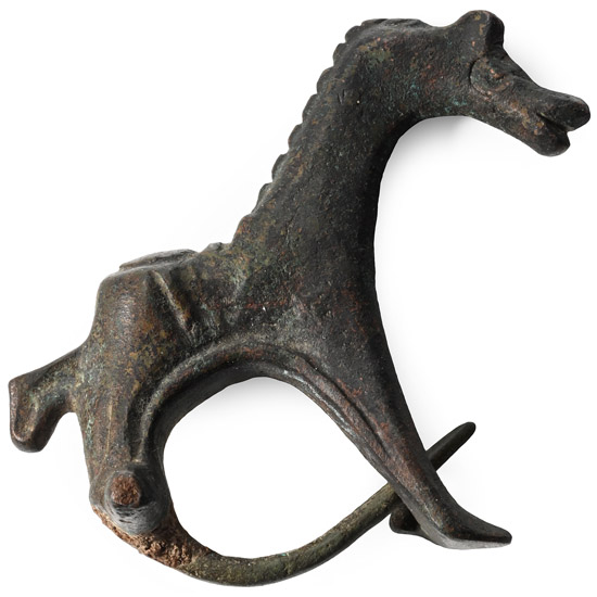 Roman Bronze Tall Horse Brooch