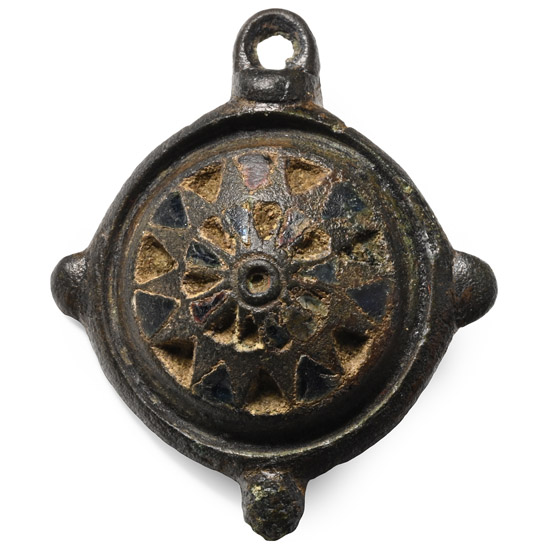 Roman Enamelled Bronze Umbonate Brooch