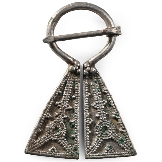 Viking Inspired Silver Omega Brooch