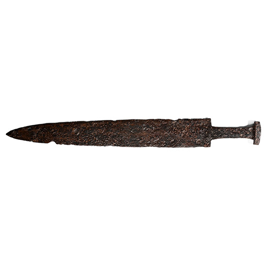 Scythian Iron Wide-Bladed Sword with Engraved Decoration