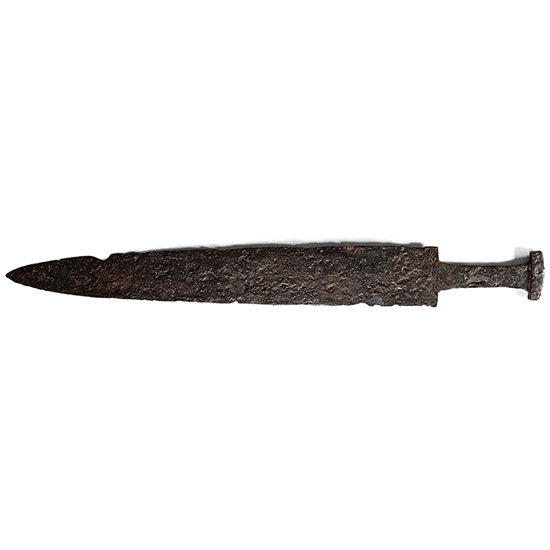 Scythian Iron Wide-Bladed Sword with Engraved Decoration