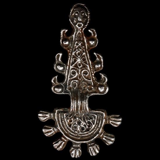 Germanic Silver Radiate-Headed Bow Brooch