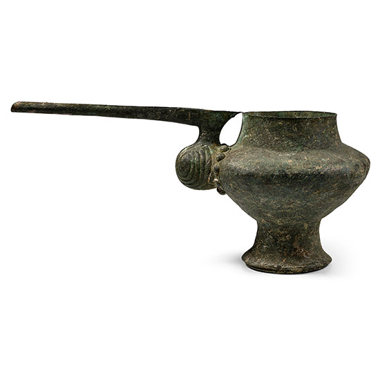 Large Amlash Bronze Spouted Libation Vessel