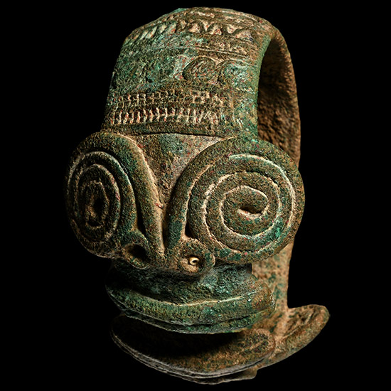 Very Large Bactrian Copper Armband with Animal-Headed Terminals