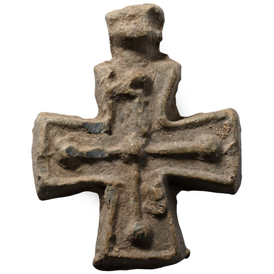 Byzantine Lead Cross Pendant