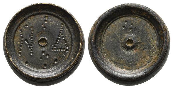Byzantine Circular AE Coin Weight of Four Nomismata.