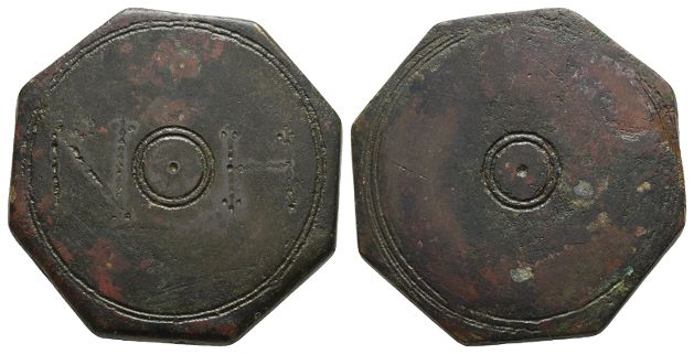 Byzantine Octagonal AE Coin Weight of Eight Nomismata.