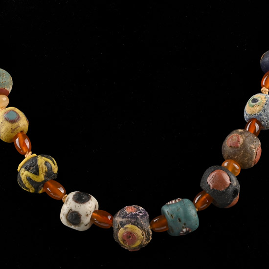 Roman and Later Glass Eye Bead Necklace