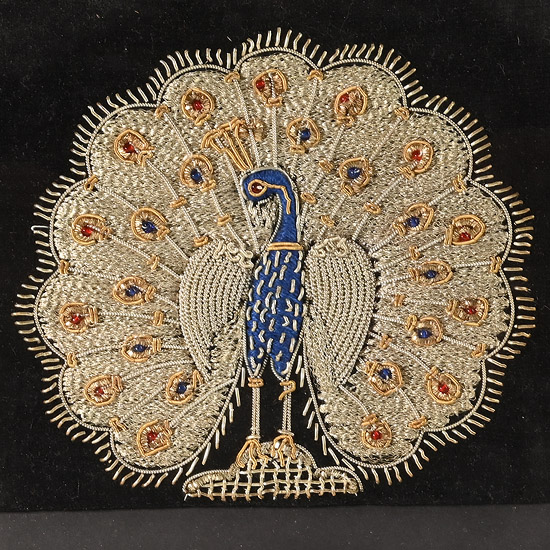 Indian Textile Embroidery of a Peacock