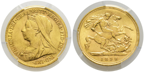 Great Britain. Hanover, Victoria AV Half Sovereign.