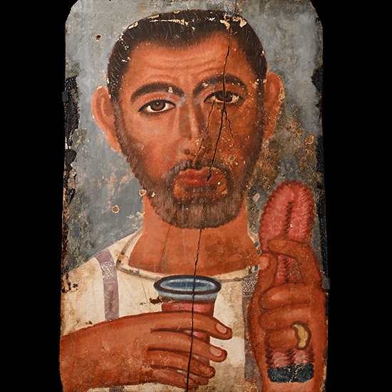 Roman Fayum Wooden Portrait of a Bearded Man