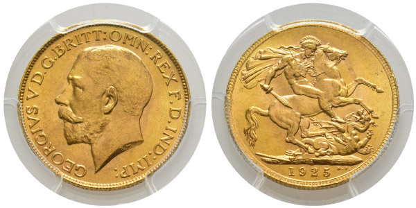 Great Britain. Windsor, George V AV Half Sovereign.