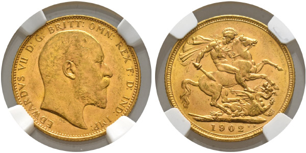 Great Britain. Saxe-Coburg-Gotha, Edward VII AV Sovereign.