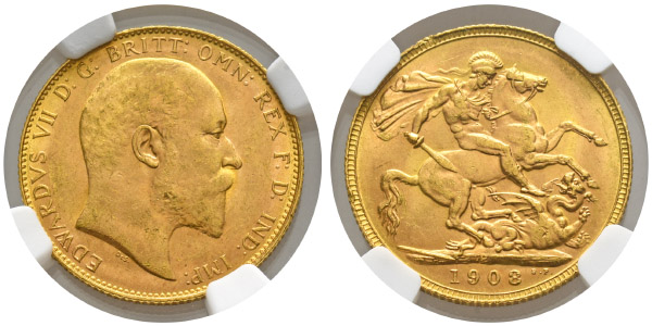 Great Britain. Saxe-Coburg-Gotha, Edward VII AV Sovereign.