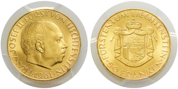 Liechtenstein. Francis Josef II AV 50 Francs.