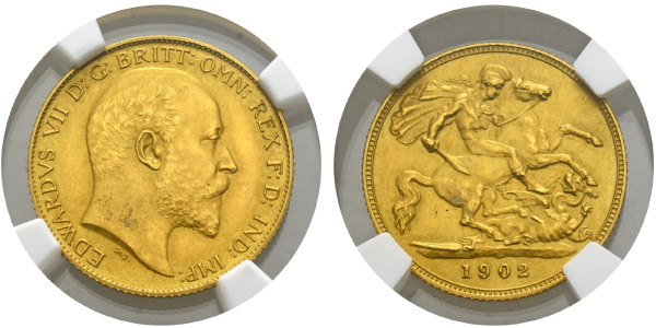 Great Britain. Saxe-Coburg-Gotha, Edward VII AV Half Sovereign.