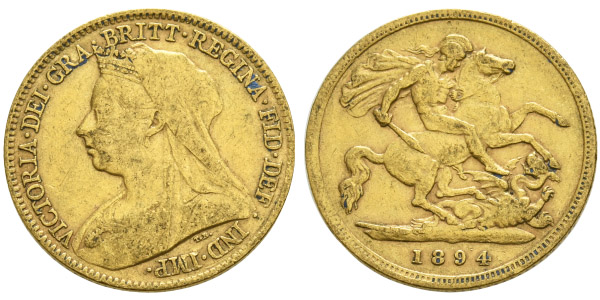 Great Britain. Hanover, Victoria AV Half Sovereign.