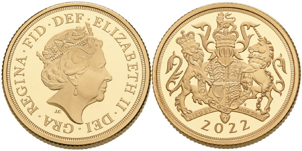 Great Britain. Windsor, Elizabeth II Proof AV Piedfort Sovereign.
