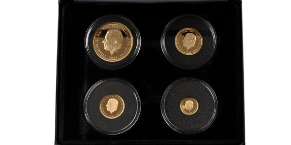 Great Britain. Tristan da Cunha, Charles III Set of Four [4] AV Gold Coins.