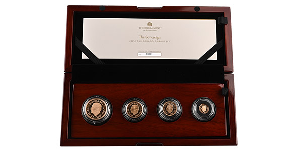 Great Britain. Windsor, Charles III Proof AV Sovereign Set of Four Coins.
