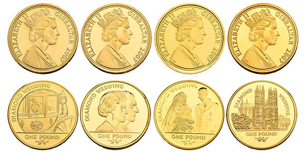 Gibraltar. Elizabeth II Set of Four [4] AV Pounds.