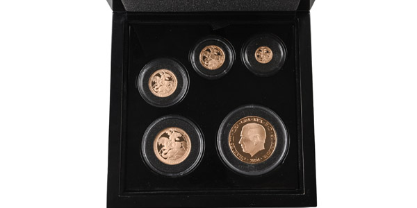 Great Britain. Windsor, Charles III Set of Five [5] Proof AV Gold Coins.