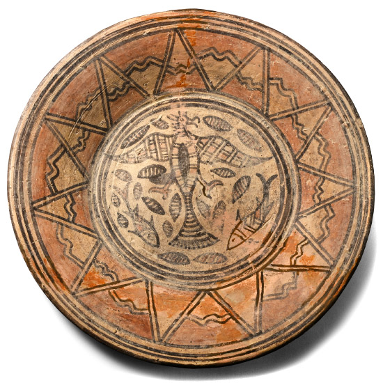 Large Indus Valley Plate with Eagle and Fish