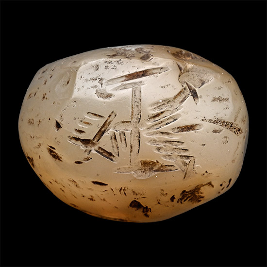 Eastern Sasanian Engraved Chalcedony Stamp Seal