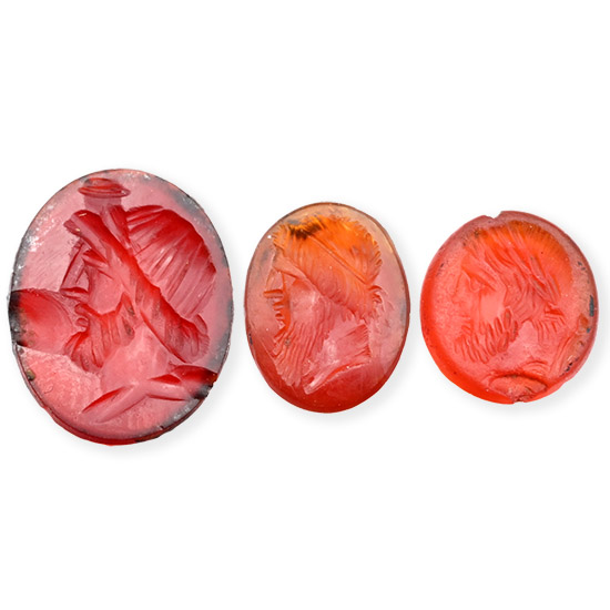 Roman Carnelian Gemstone Collection with Jupiter Effigies