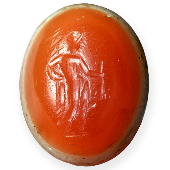 Roman Carnelian Onyx Gemstone with Hermes