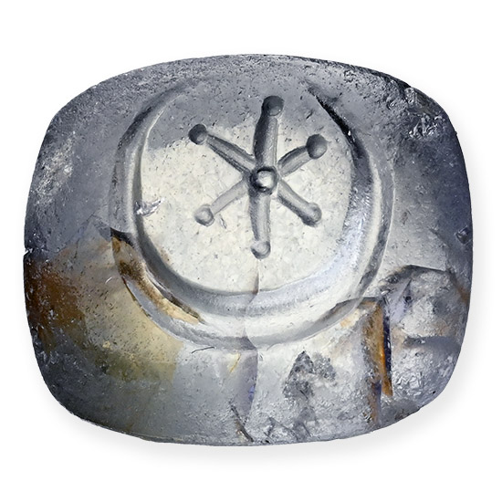 Roman Sapphire Gemstone with Crescent Moon and Star