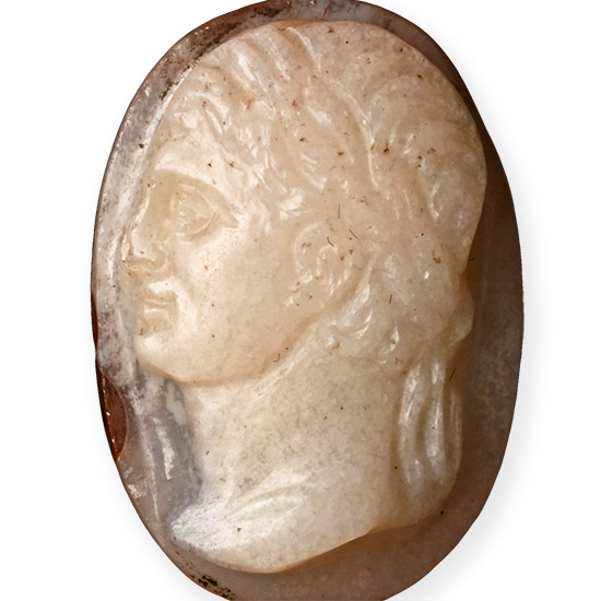 Roman Agate Cameo with a Julio-Claudian Portrait of an Emperor