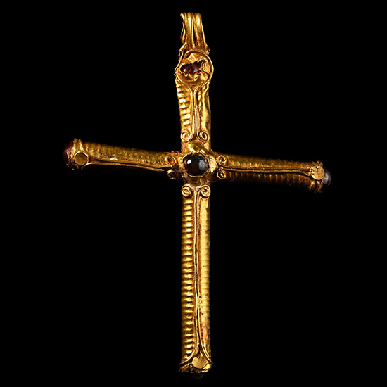 Large Byzantine Gold Cross Pendant