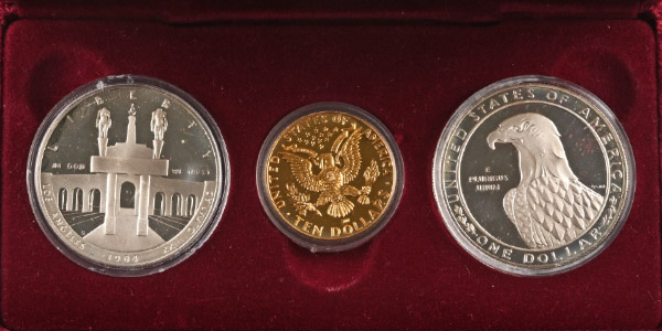 United States of America. Set of Uncirculated & Proof AV Ten Dollars and Two [2] AR Dollars.