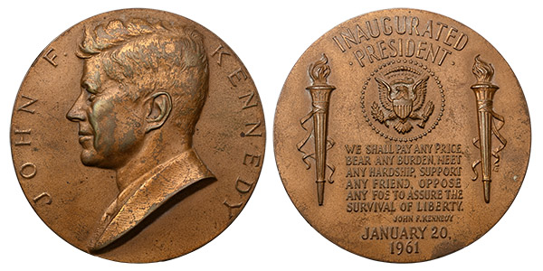United States of America, John F. Kennedy Commemorative AE Presidential Inauguration Medal.