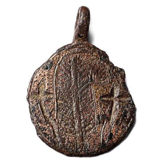 Medieval Knights Bronze Heraldic Horse Harness Pendant with Feather