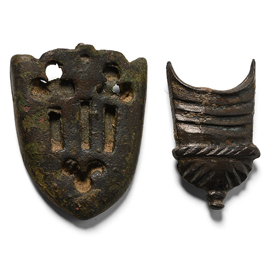 Medieval Bronze Dagger Chape Group