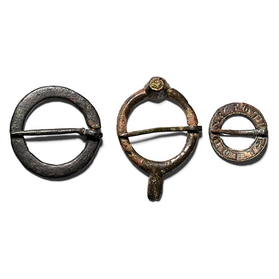 Medieval Bronze Ring Brooch Group