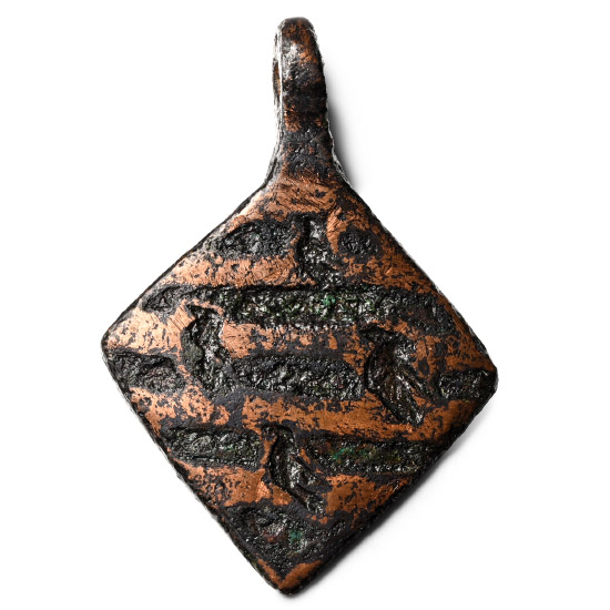 Medieval Knights Bronze Heraldic Horse Harness Pendant with Martlets