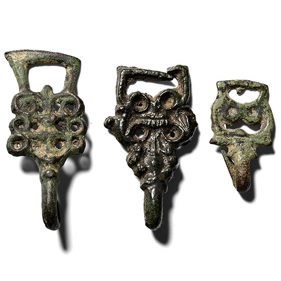 Tudor Period Bronze Hook Fastener Group