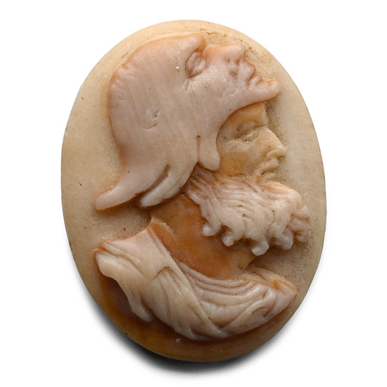 Renaissance Shell Cameo of a Helmetted Warrior