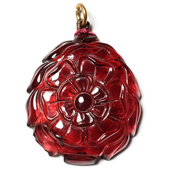 European Garnet Flower Pendant