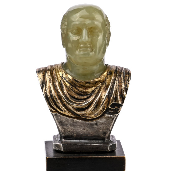 Chalcedony and Silver-Gilt Bust of the Emperor Vespasian