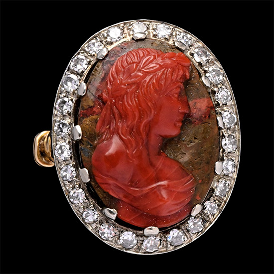 Hardstone Cameo of a Muse in Ring