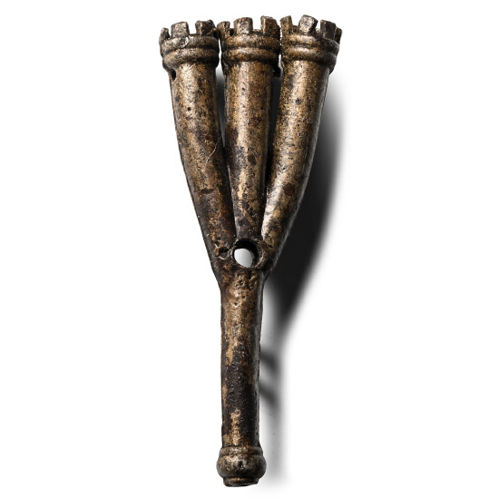 Medieval Pewter Turreted Plume Holder Pilgrims Badge