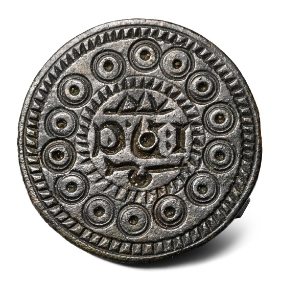 Medieval Bronze Jetton Brooch