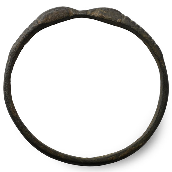 Roman Bronze Bracelet with Zoomorphic Terminals