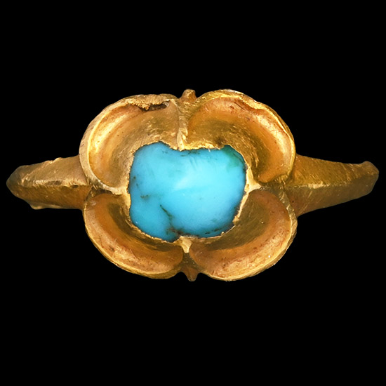 Medieval Gold Ring with Turquoise