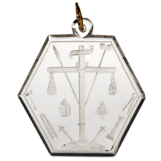 Large Rock Crystal Pendant with Cross
